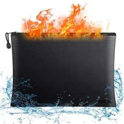 Sac d'argent arrangavec fermetures à glissière, degré de flamme, poudre de fichiers de documents étanche, dépôt de banque de trésorerie, rangement en toute sécurité avec poches