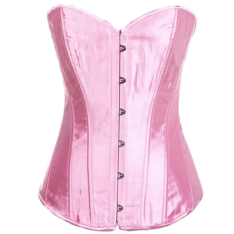 

Solid Color Gothic Corset Bustier Women's Tummy Control Lace Up Body Shaper Lingerie Sexy Overbust Strapless Shapewear Top