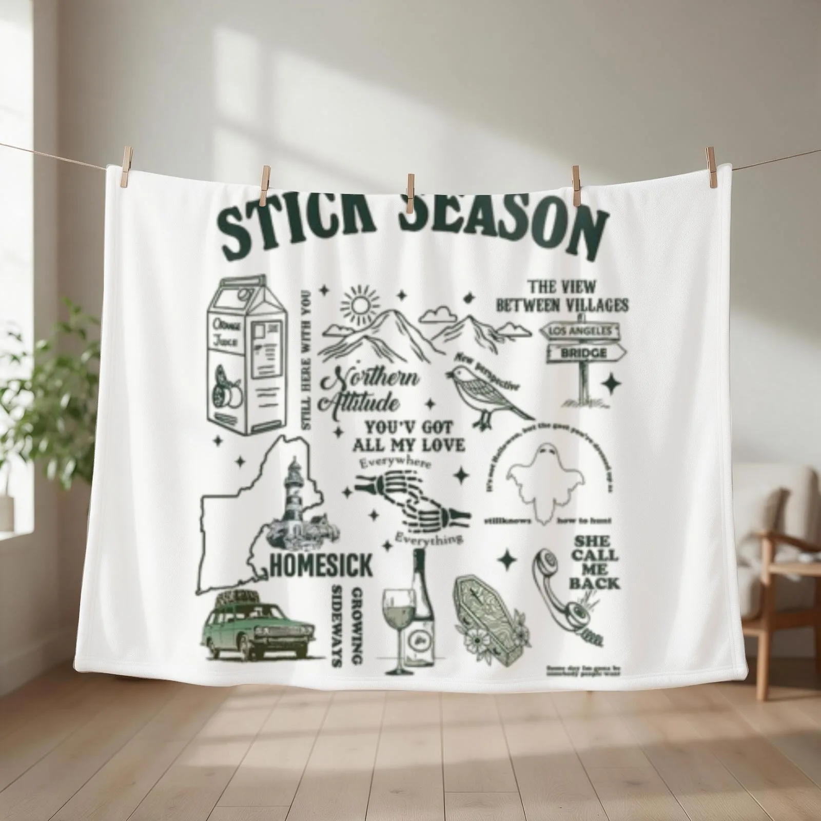 The view between villages Throw Blanket couch cozy soft plush fuzzy picnic outdoor blanket