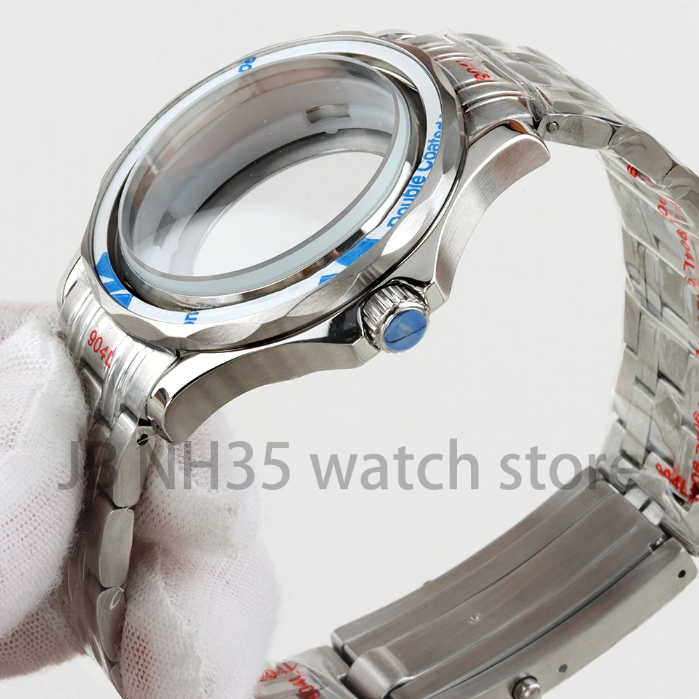 41 mm Uhrengehäuse, 20 mm Armband-Set für Seamaster 300 Seiko NH35 NH36 Automatikwerk, 31 mm Zifferblatt, massiver 316L-Edelstahl