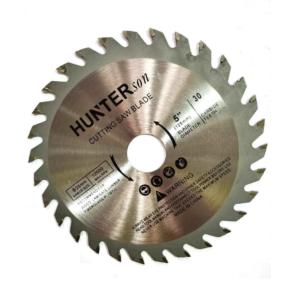 1 Pc 5 Inch 125mm Circular Saw Blade Wood Cutting Disc 30 Teeth 20mm Aperture Carbide Cutting Disc Rotary Tool Accessories