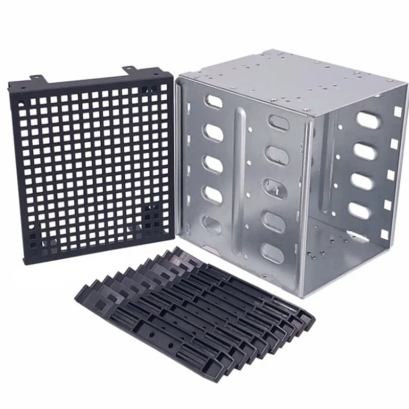 5,25 polegadas a 5 x 3,5 polegadas SATA HDD Cage Rack Disco rígido Gabinete Adaptador de bandeja de disco