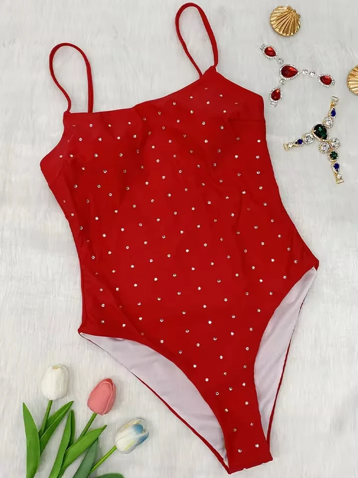 

Vzvn Women Backless Beach Vacation Bikini 2025 New Summer Swimwear One Piece Swimsuit Sexy Solid One Piece Swimsuit