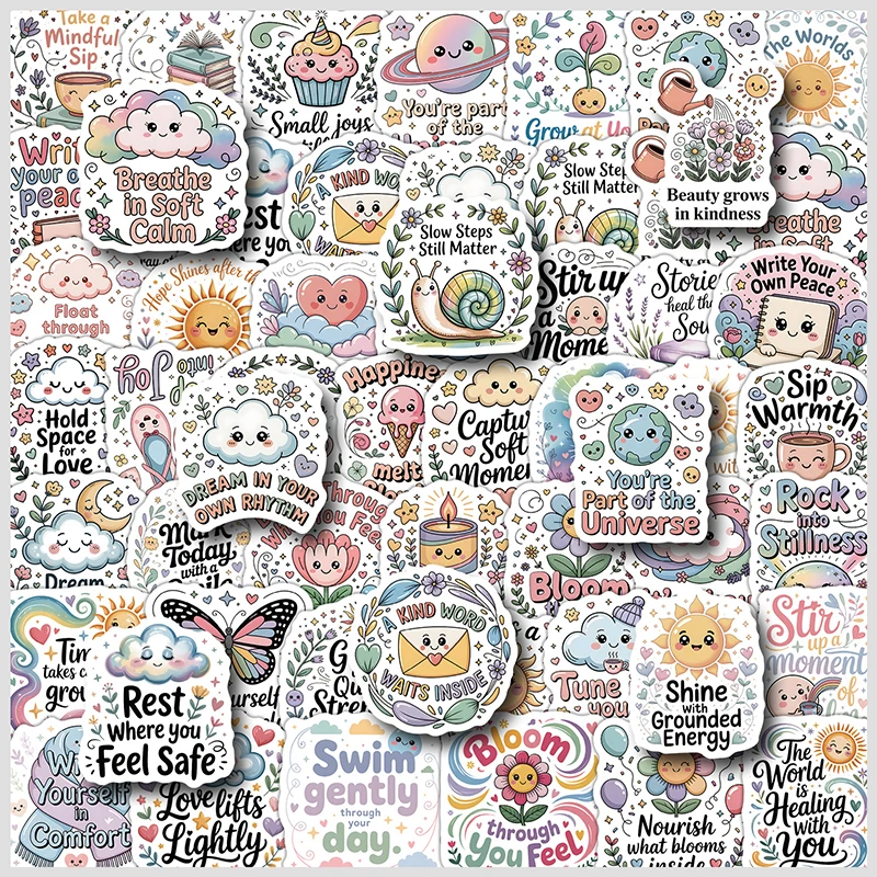 50PCS Inspirational Quote Stickers Waterproof Vinyl Positive Motivational Decals for Water Bottle Laptop Adult Motivation Decor