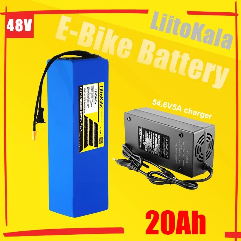LiitoKala 48V Lithium Battery Pack 20Ah/25Ah/30Ah 21700 for Electric Bicycle Ebike Scooter Motorcycle Rechargeable Battery Pack