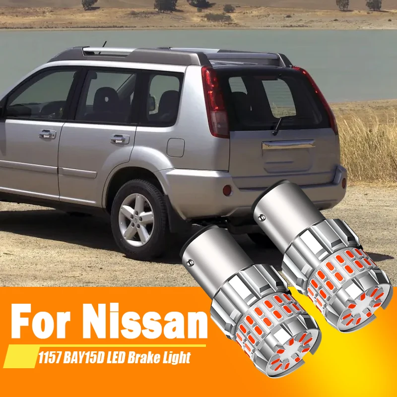 

2 шт. 1157 для Nissan X-Trail T30 2001 2002 2003-2007 BAY15D P21W/5W светодиодные красные лампы автомобильные фары задний стоп-сигнал DRL стоп-сигнал 12 В