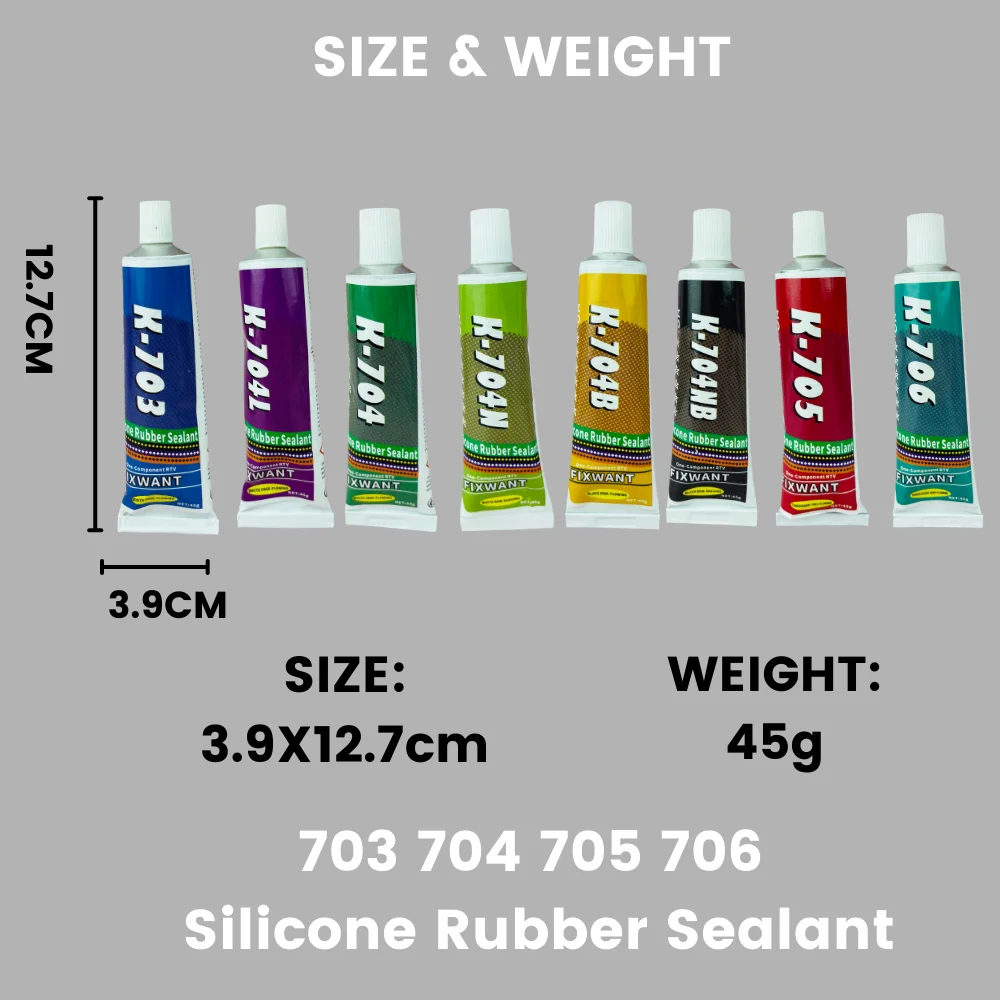 K-703 704 705 706 One-Component RTV Silicone Rubber Sealant Black White Transparent Electronic Component Sealing Glue 45g image 2