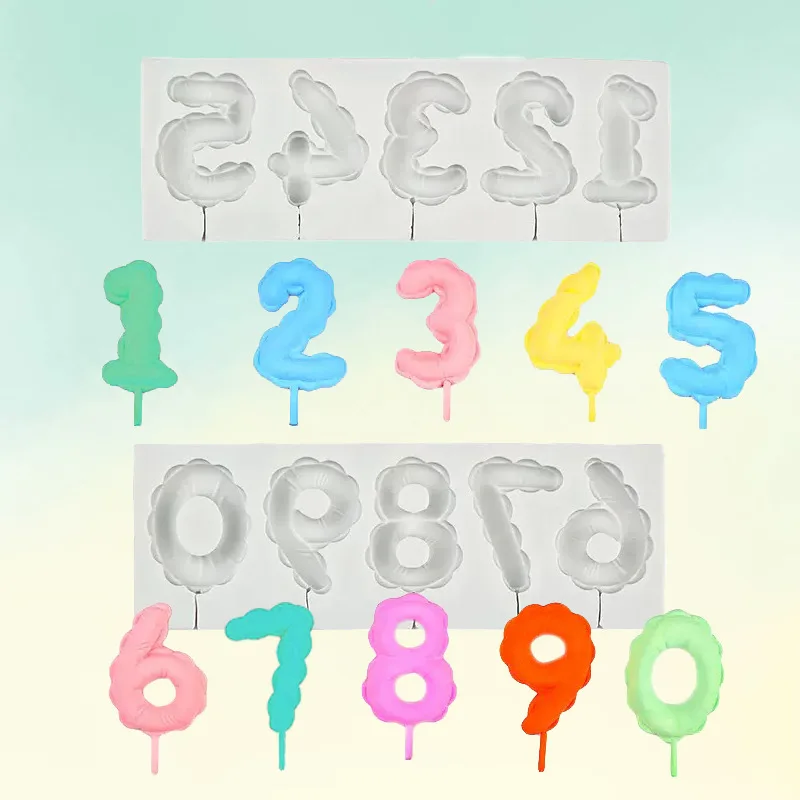 

Силиконовая форма для леденцов с номером для сахарных изделий, смолы, помадки для кексов, украшения торта и формы для бетонных цементных чашек