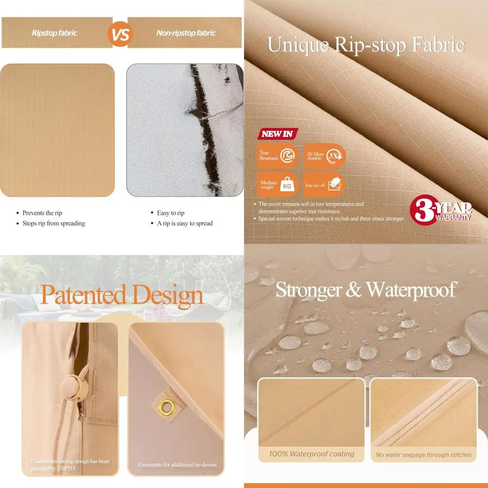 

Waterproof 3-Seater Patio Sofa Cover, Heavy Duty UV Resistant Lawn Couch Cover, Anti-Fading Deck Sofa Chair Set Cover, 87W x 42D