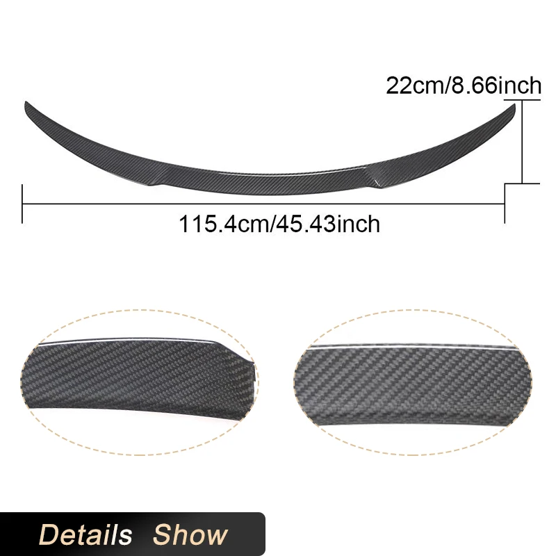 Car Rear Trunk Spoiler Wing For Tesla Model Y Sport Utility 4-Door 2019-2021 Dry Carbon Rear Boot Lid Wing Lip Spoiler