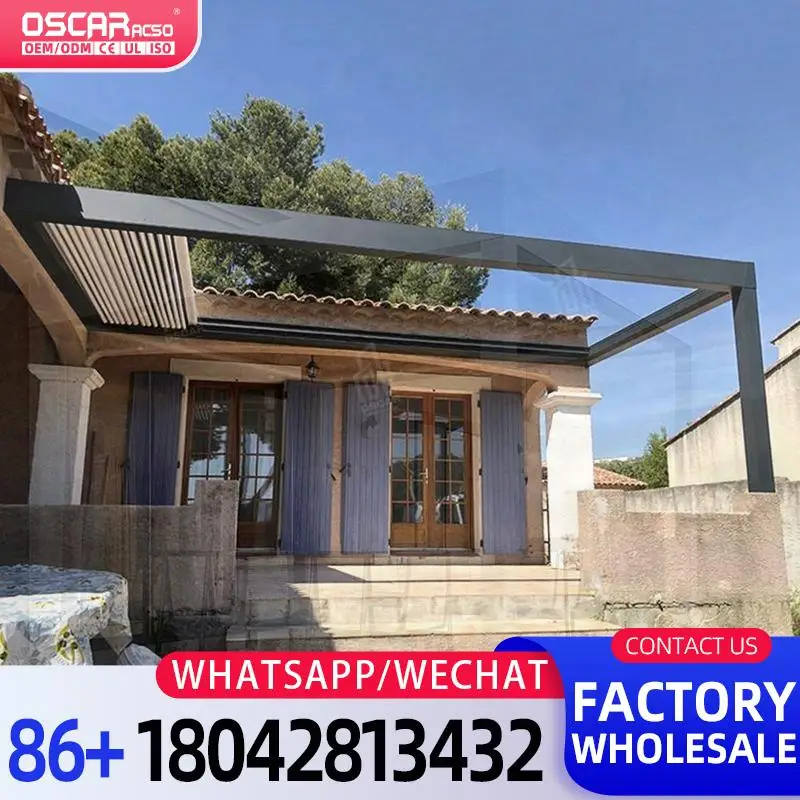 

Сад задний двор электрический современный регулируемый солнцезащитный козырек водонепроницаемые чехлы биоклиматическая пергола