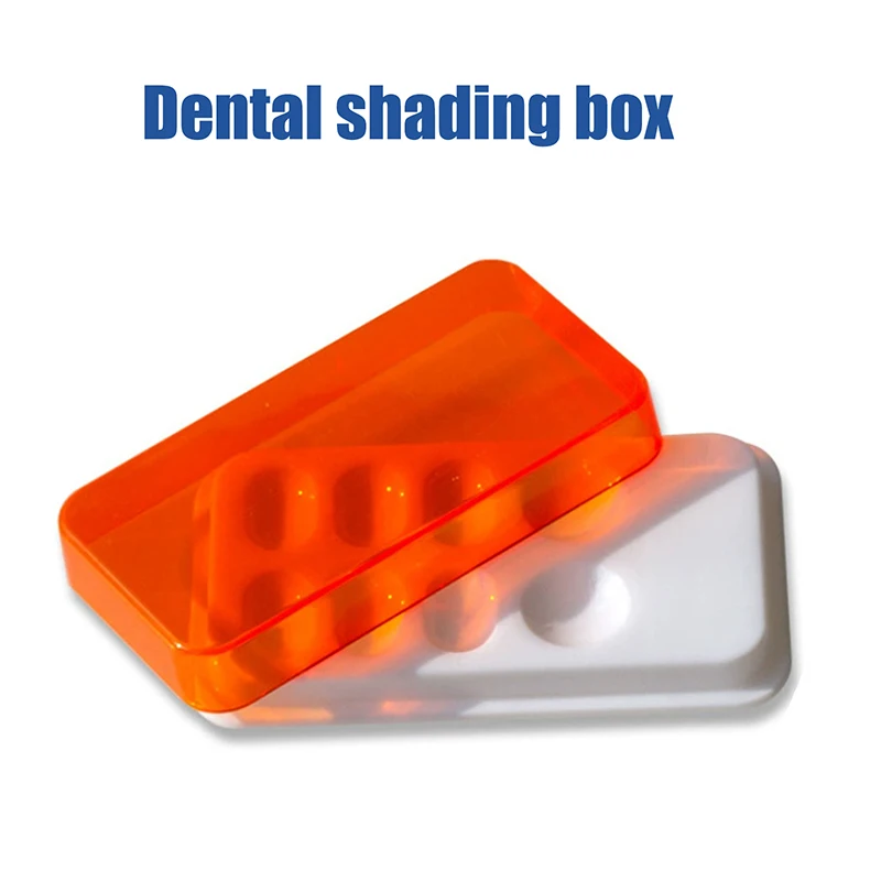 

8 Slots Dental Shade Light Storage Mixing Box Dental Palette With Cover Dental Veneer Box Organizer Tool