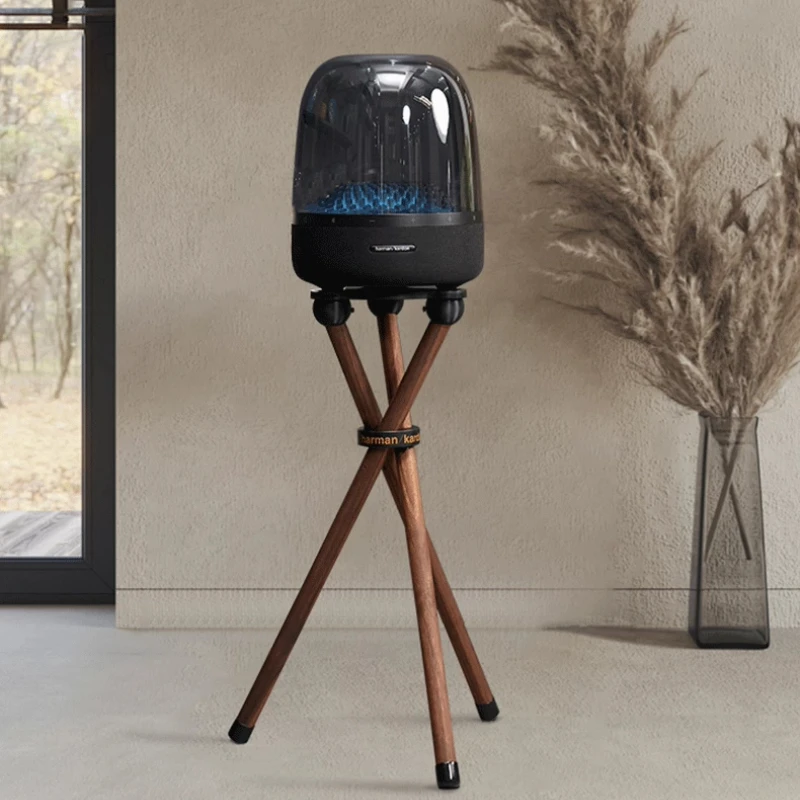 Solid Wood Speaker Stand, Anti-Rust Tripod Floor Holder for Home Audio, Multi-Size Sturdy Bookshelf Support Bracket