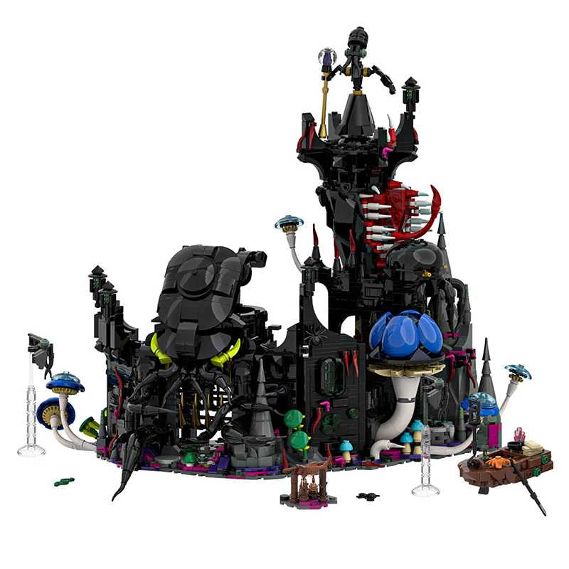 MOC Eldritch Castle Building Blocks Set Model Horror Monster House Black Architecture Bricks Education DIY Toys Children Gifts
