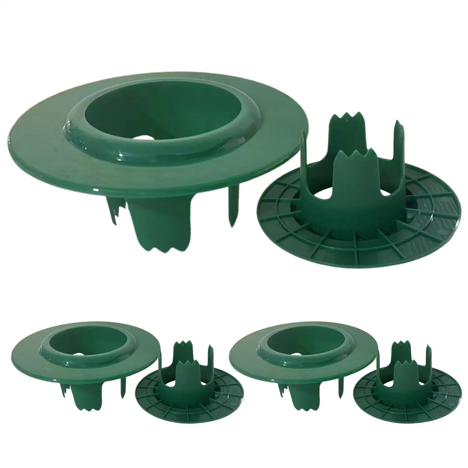 6Pcs Plastic Sprinkler Head Protector Adjustable Depth Round Sprinkler Spray Cover Green Easy Install Lawn Sprinkler Guard Yard