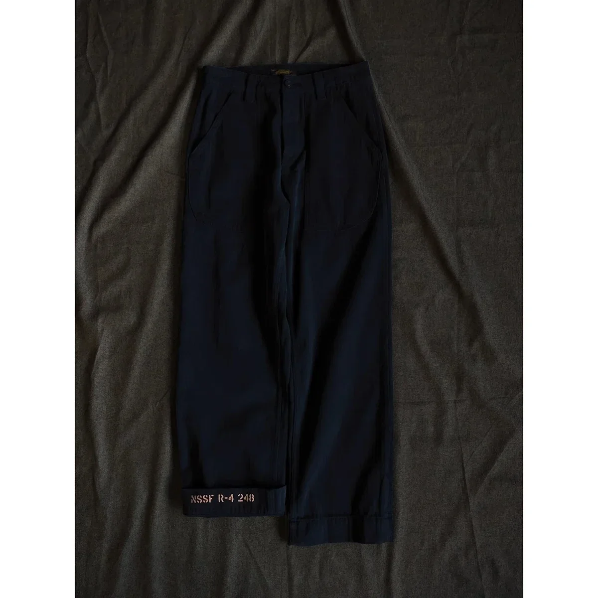 Second Order Retro 1980's Swiss Army Pants Washed Black Herringbone Twill Work Trousers