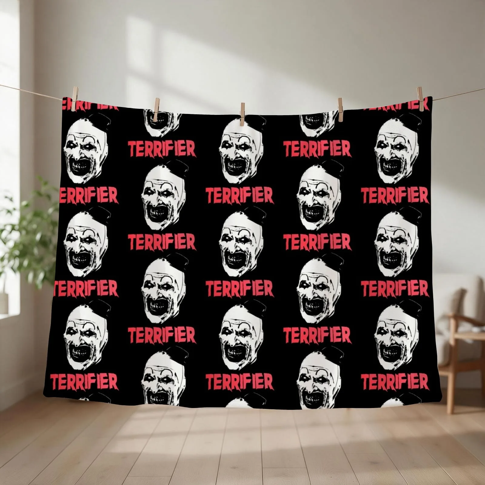 Terrifier Clown Throw Blanket couch cozy soft plush fuzzy picnic outdoor blanket