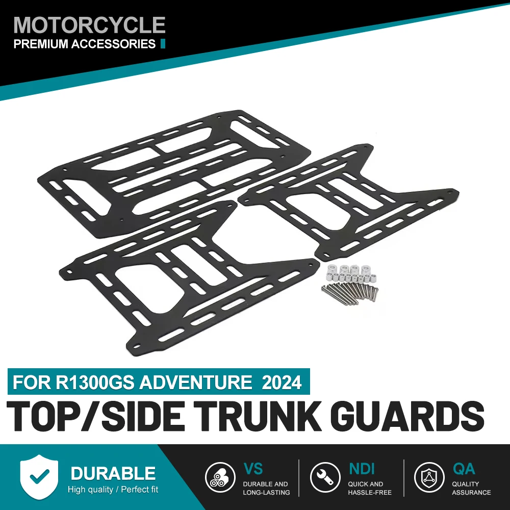 For BMW R1300GS Adventure 2024 Top Side Trunk Guard Luggage Rack Matte Black Load Bearing Bolt On Steel Plate