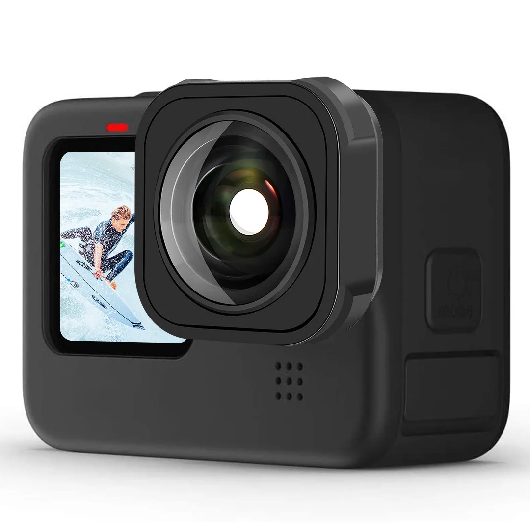 Imagem -03 - Lente Ultra Grande Angular para Gopro Hero Acessórios de Câmera Preta Fit para go Pro 13 Max Max Mod Maximizar a Estabilização 12 11 Mini 155 °