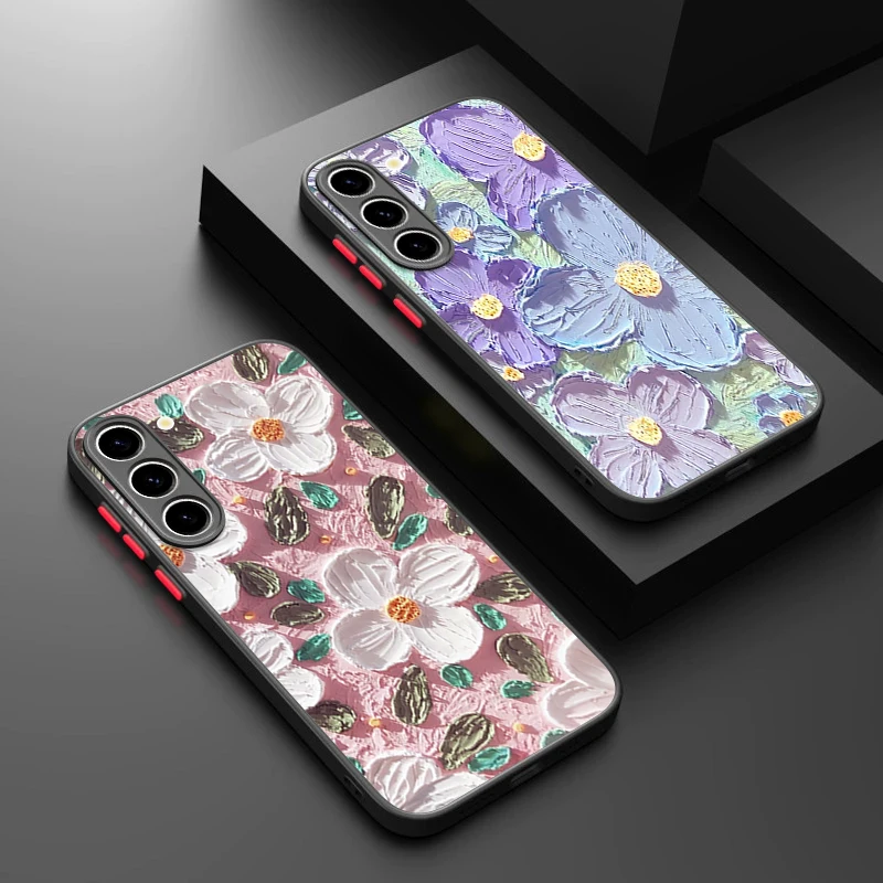 Ölgemälde Blumen Magnetische Handyhülle für Samsung Galaxy S26 S25 S24 S23 Ultra S25 FE A17 A37 A56 A55 A36 A16 Acryl-Cover