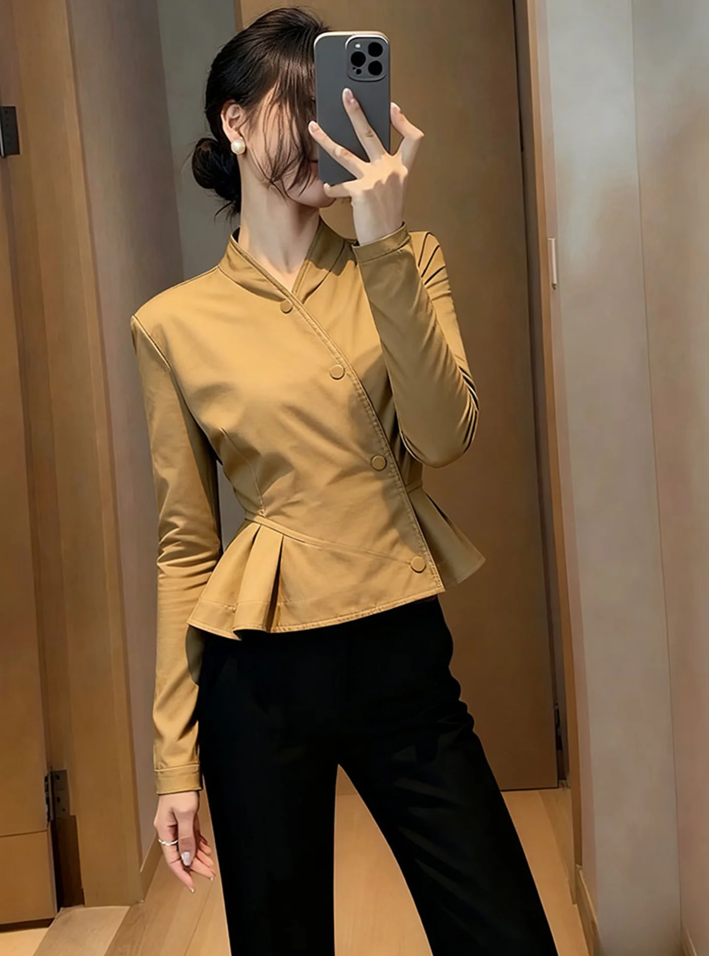 

Уникальная верхняя одежда цвета хаки с застежкой на талии Jaet Ele ранней весны Sli Cact Size, женская премиум-класса Faion