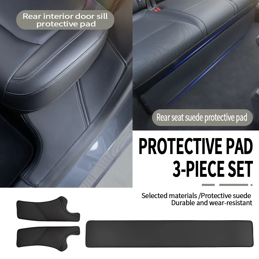 Suitable for Tesla Model Y (20-24) 3-Piece Protective Mat Set, High-Quality Suede Protective Layer, Wear-Resistant and Damage-Resistant, Long-Lasting Like New, Carefully Selected Materials, Mold-Made Using Original Car Data, Fits Snugly Without Loosening, Practical Choice for Interior Upgrade