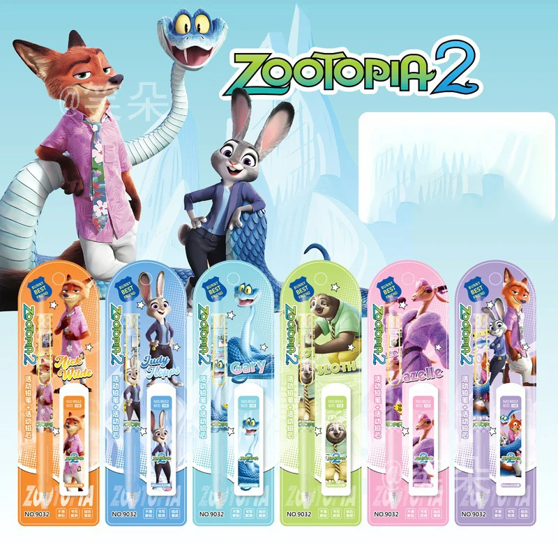 

6/24 шт., новинка для Zootopia2, набор механических карандашей, канцелярские принадлежности, сменный блок, нелегко сломать, автоматический карандаш, Рождественский подарок