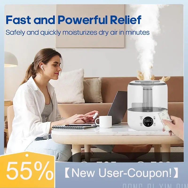 A81M New- 3L Air Humidifier Large Capacity Home Humidifier Mist Aroma Diffuser With Remote Control Timer For Bedroom EU Plug