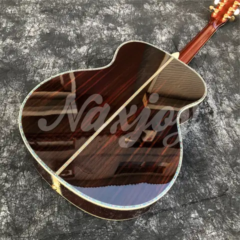 40 Inches Solid Cedar OM45 Acoustic Guitar Rosewood Body Abalone Inlays Ebony Fingerboard Guitarra