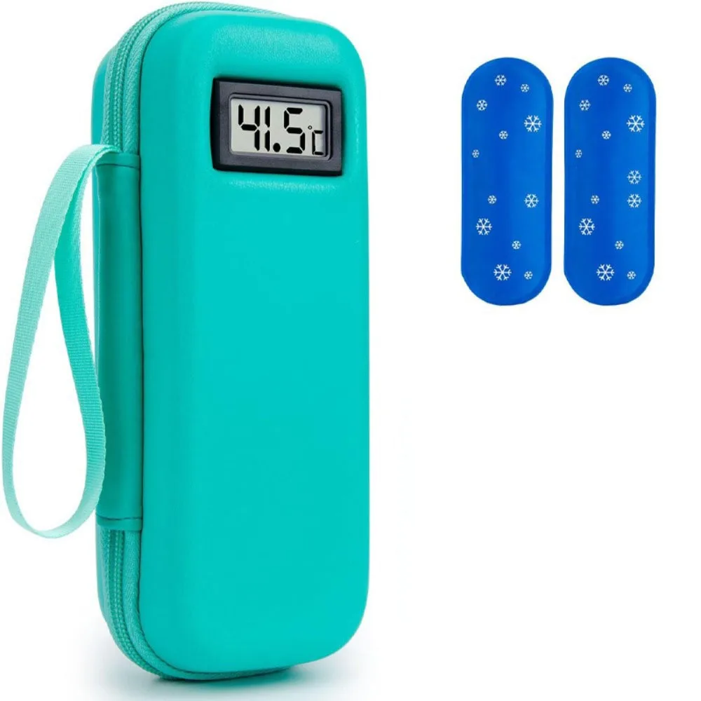 Insulinekoeler Reistas Waterdichte insulinekoeltas met thermometer Display Medicijnorganizer Tas voor diabetici - afbeelding 1