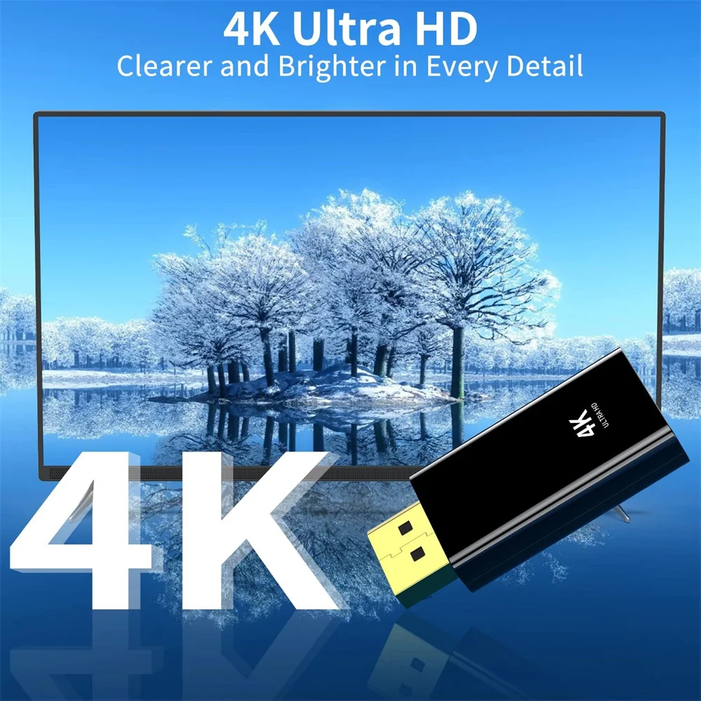 Adaptador de puertos Multimedia 4K DP a alta definición, adaptador unidireccional macho a hembra, Compatible con HP, HDTV, AMD, escritorio