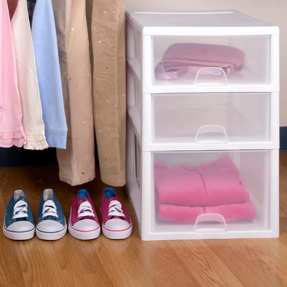 6-Pack 16 Quart Stacking Der, Clear Storage Closet Organizer, Whit- Stackable ular Plastic Ders or Clothes, Accories, Crat Suppl