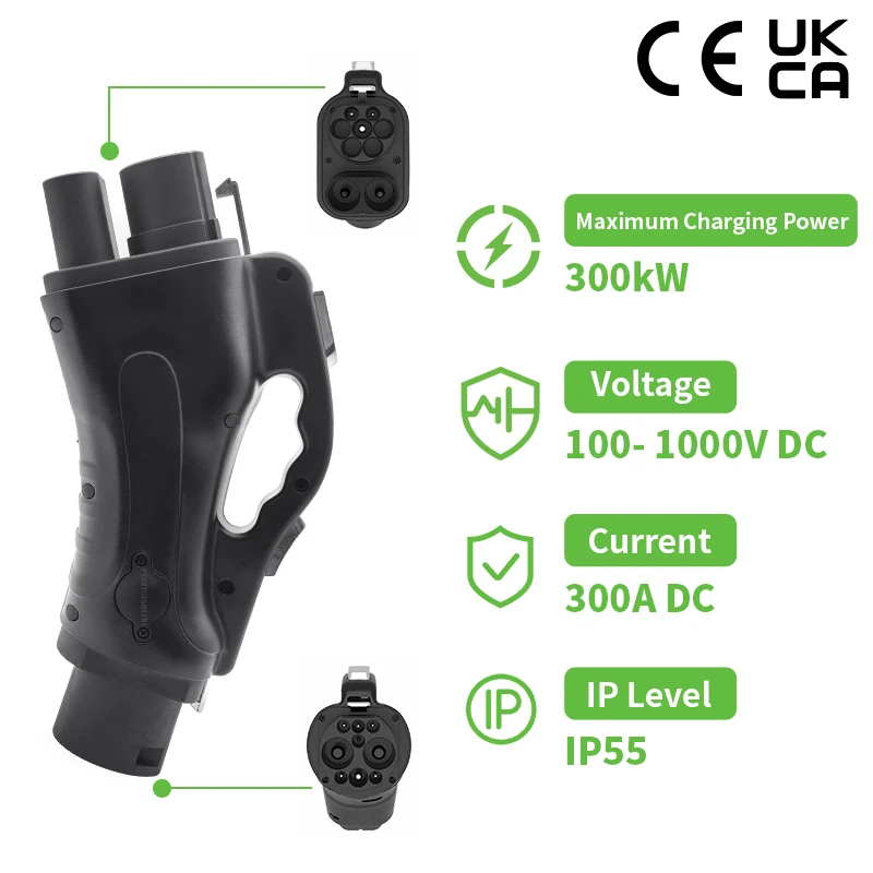CCS2 to GBT Adapter 300A IP54 Waterproof New OEM Car Accessories EV DC Charging Connector CCS2 to GBT Adapter