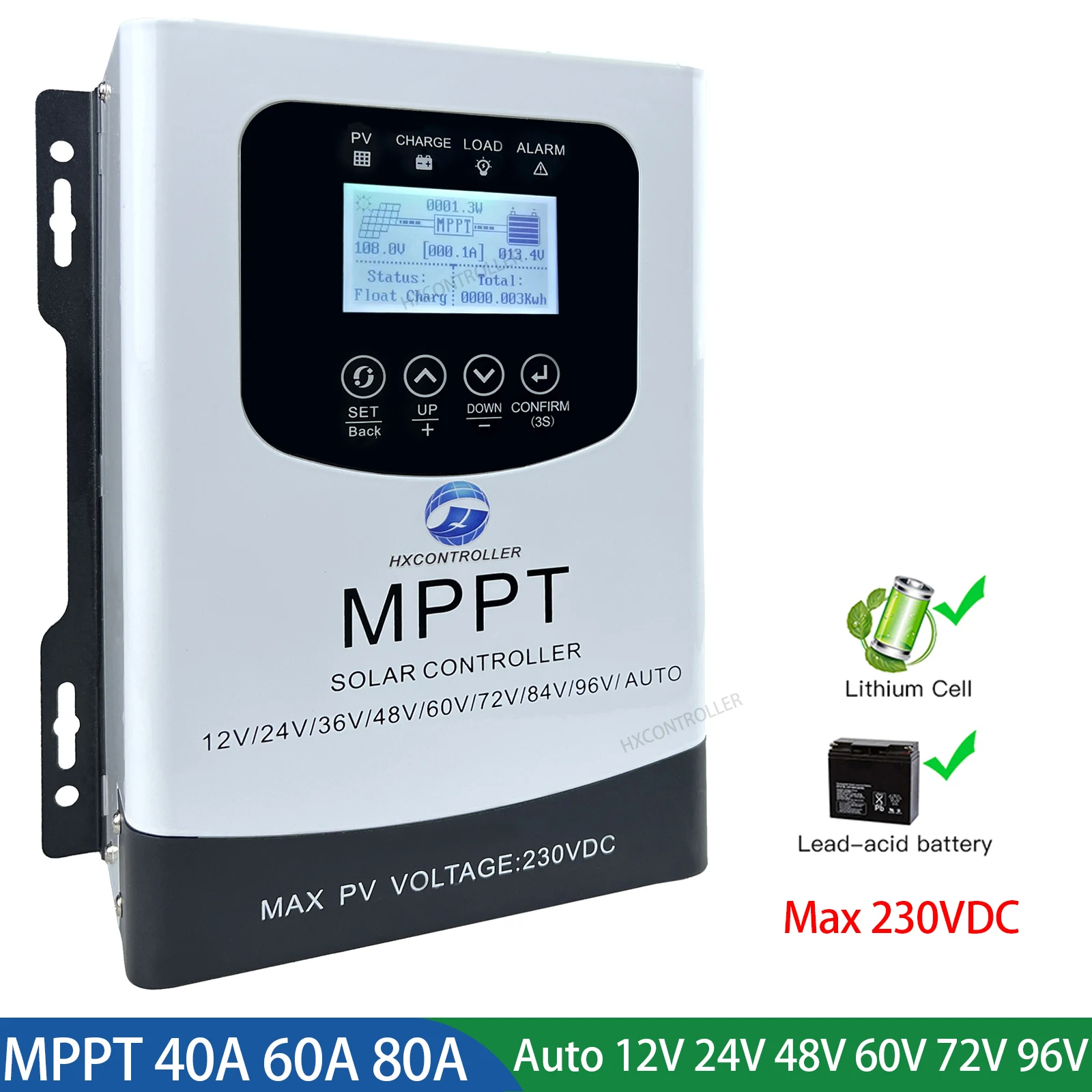 Versand aus der EU: 80A 60A 40A MPPT Solarladeregler 230VDC für Wohnmobile, Solarpanel-Regler für 12V 24V 48V 60V 72V 96V Batterien