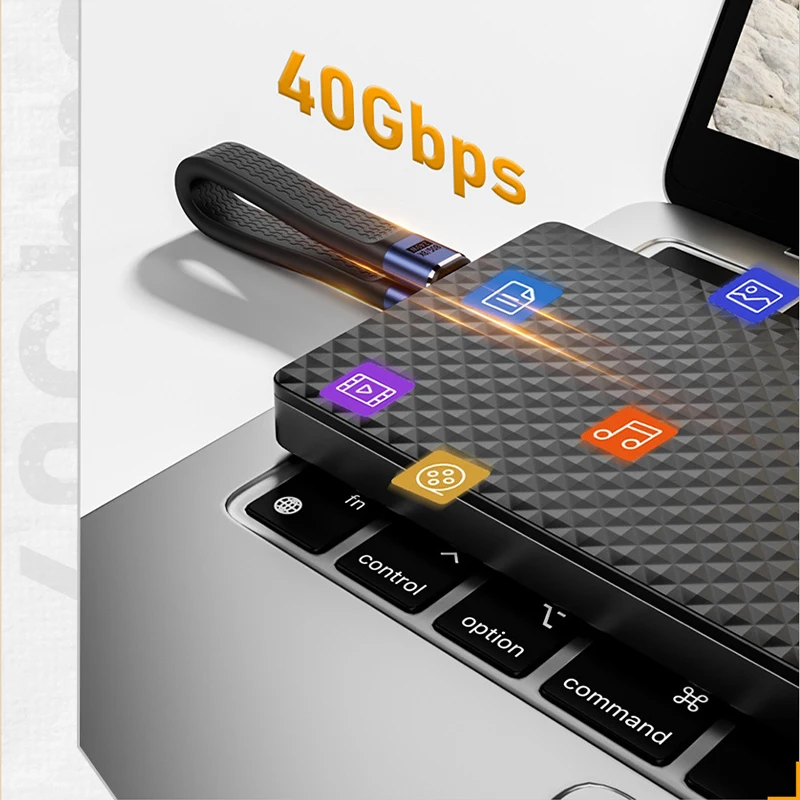 NEUES 240W/40Gbps USB4 Tragbares Schlüsselanhänger-Kurzkabel Datenübertragung 8K/60Hz Typ-C zu C Schnellladekabel für Mac Mini 16 Pro Max – Detail 2