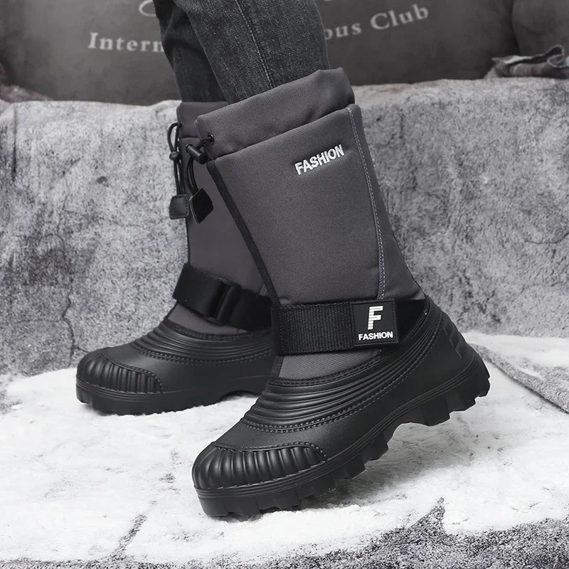 2024 Winter Snow Boots Platform Men Ankel Boots Plus Size Casual Plush Men Shoes Antislip Warm Fur Men Boots Waterproof Shoes