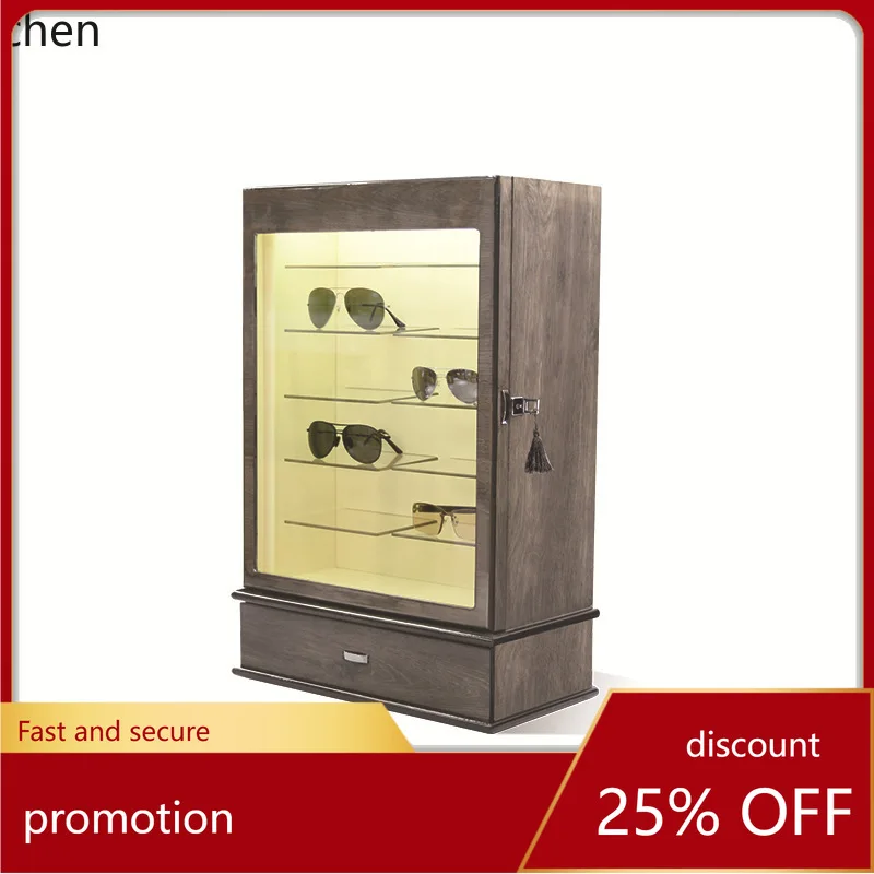 ZML New Dustproof Sunglasses Display Cabinet High-end Windowed Lockable Glasses Display Storage Cabinet
