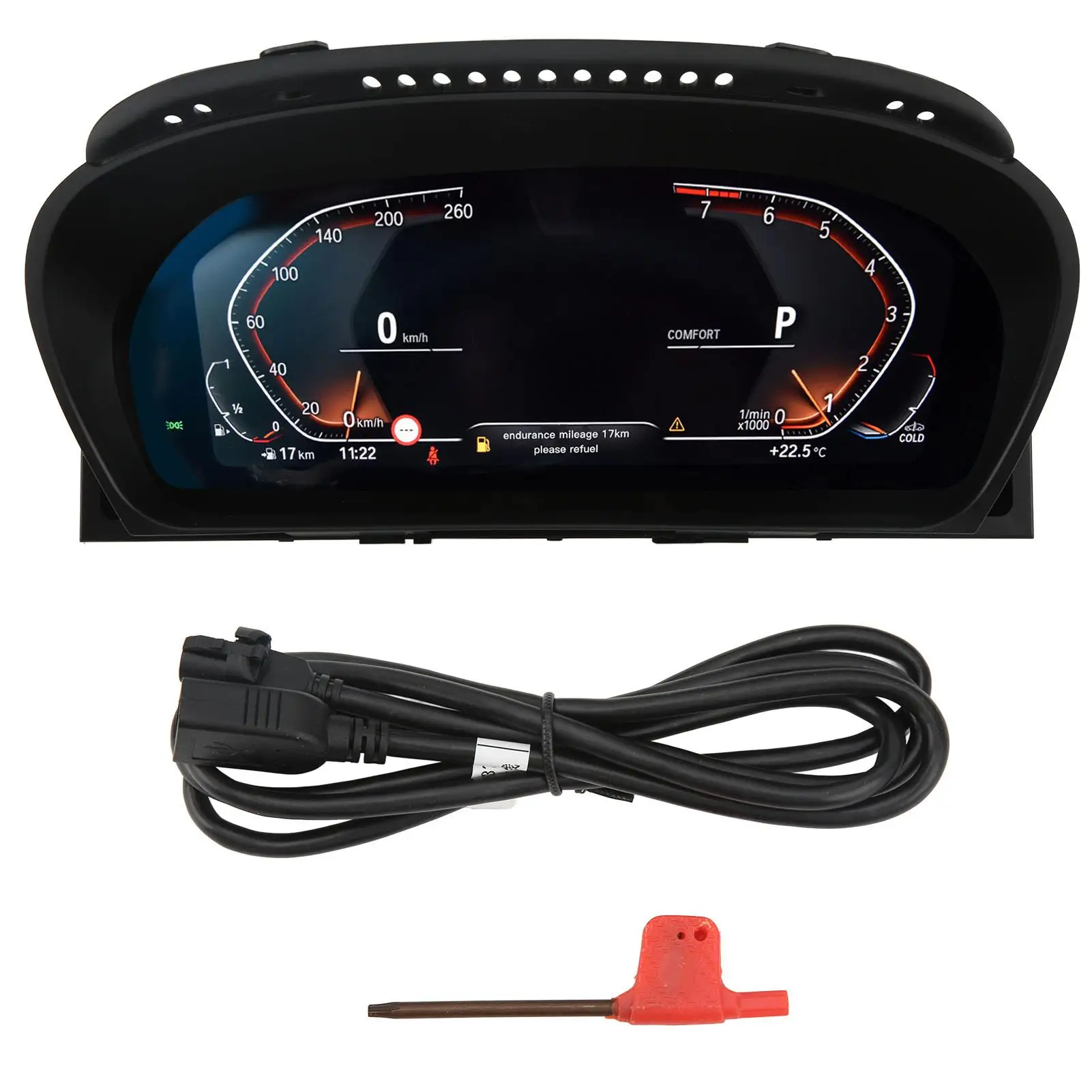 LCD Digital Instrument Cluster Dash Gauge Display Speed Temp Pressure for BMW 5 Series E60 E61 CIC CCC System 2003-2009