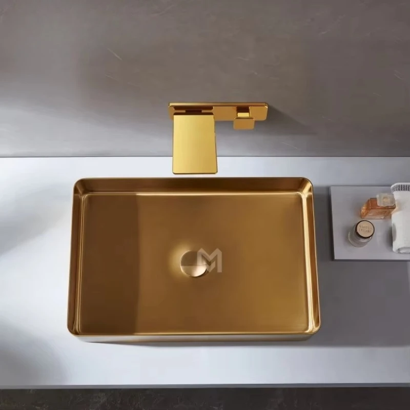 

Toilet gold luxury SUS304 washbasin countertop sink bathroomware vanity sink