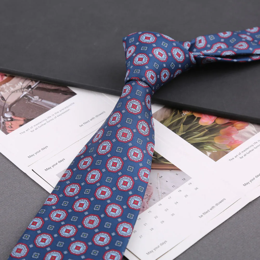 Klassische Krawatte für Herren, Seidenimitat, hochwertige Krawatten, weich, neuartig, gepunktet, mit Blumenmuster, Business- und Hochzeitsaccessoires, Geschenk – Detail 16