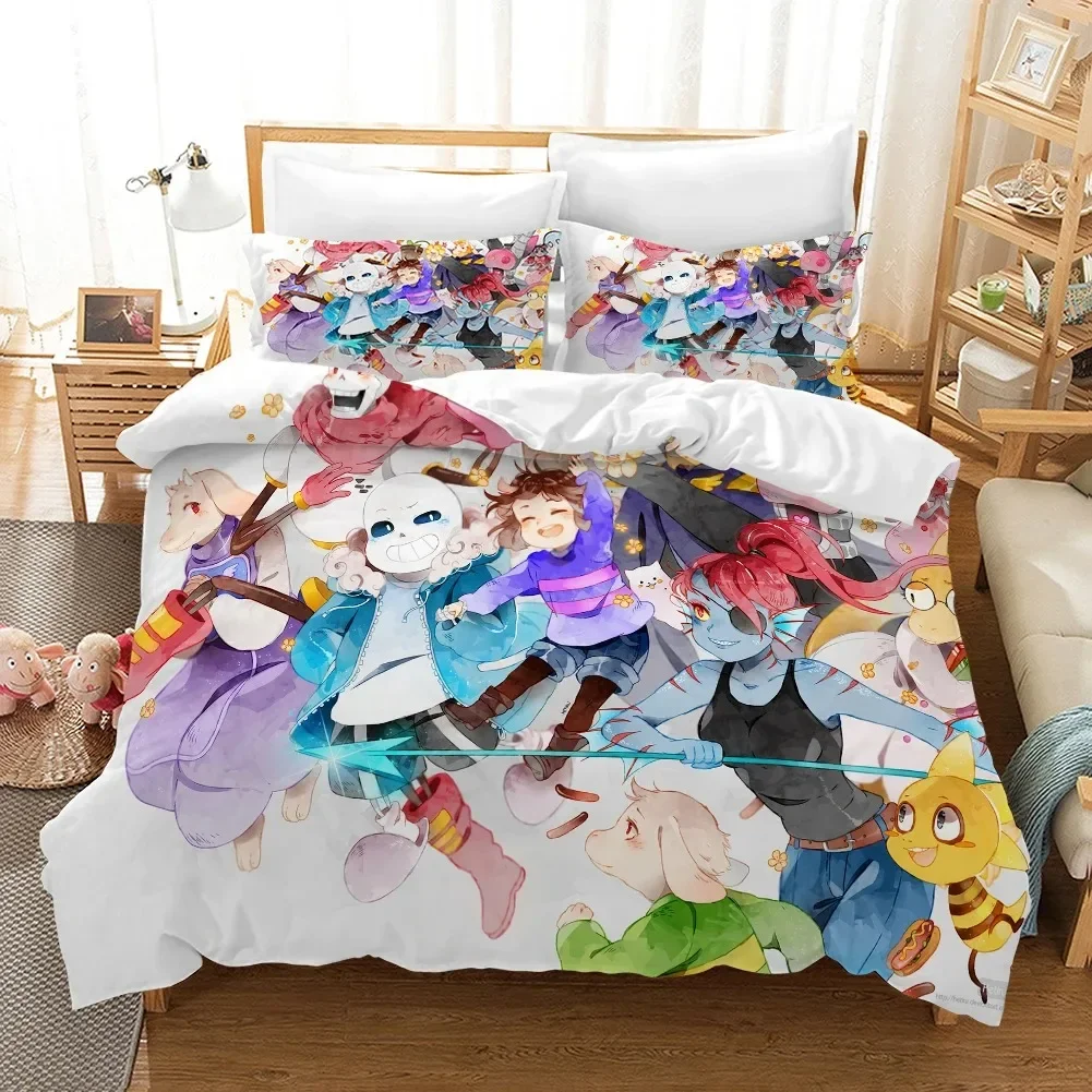 

3D Undertale Game Frisk Sans Papyrus 3D Bedding Set Duvet Cover Pillowcases Single Twin Full Queen King Size Home Decor Gift