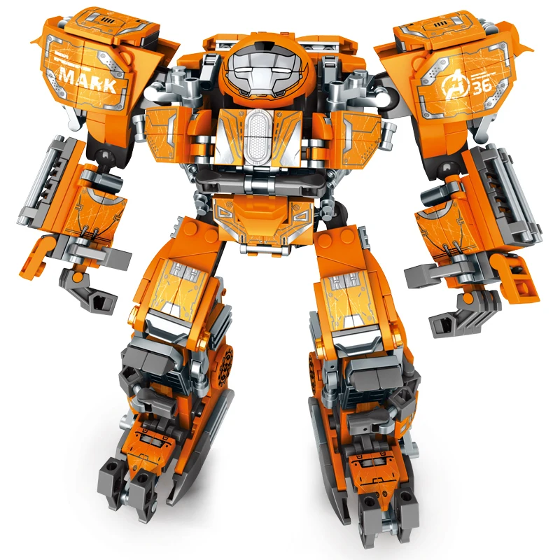 Marvel Avengers Blocks Model Iron Man Mecha Hulkbuster War Machine SuperHeroes DIY Building Bricks Dolls Toys for Boys Kids