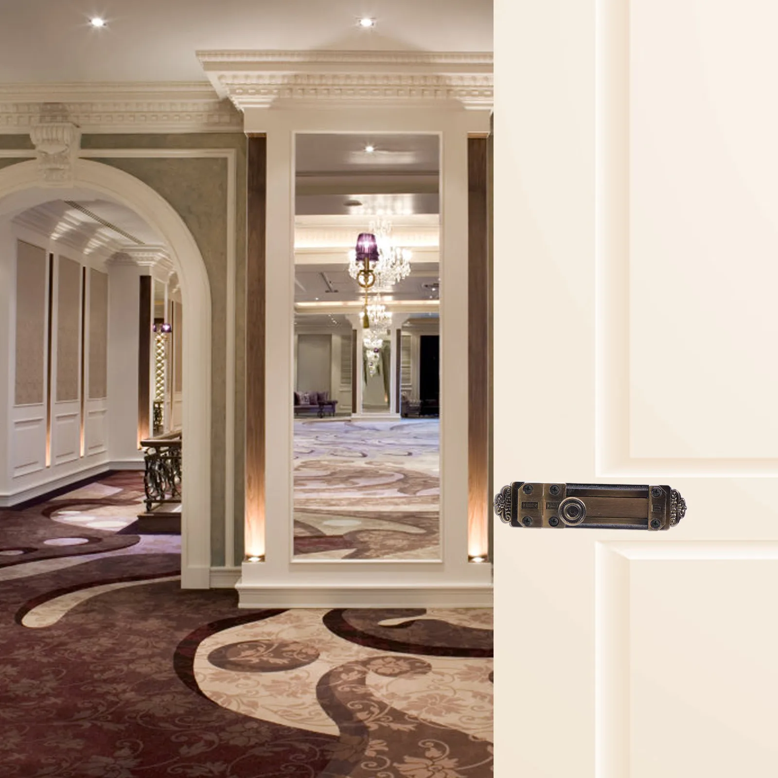 Фото Высококачественный винтажный засов из цинкового сплава для раздвижных дверей с усиленным стержнем, повышенная безопасность, простая установка для ворот и окон