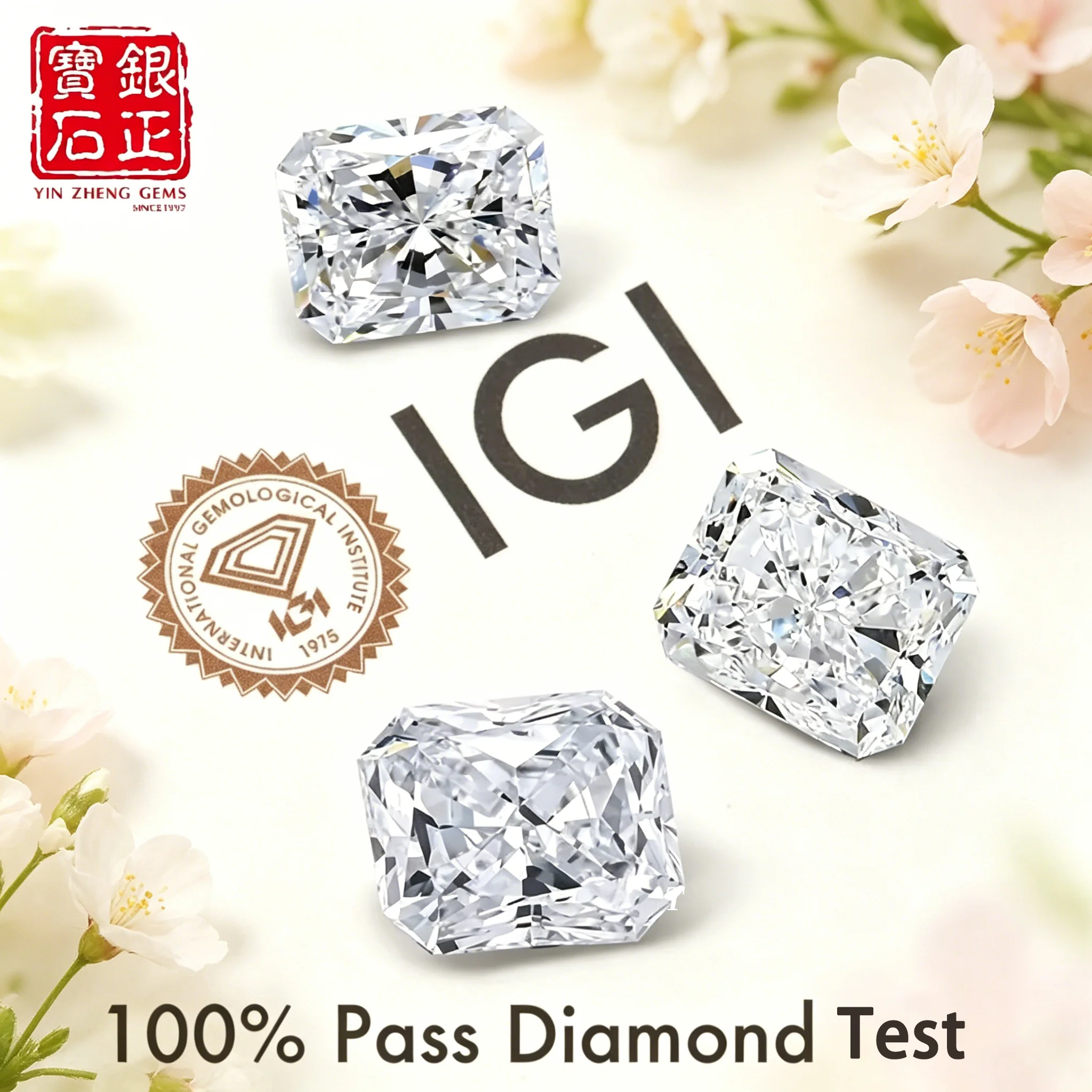 

Lab Grown Diamond DEF Color VVS 2EX With IGI Certificate 1.0-2.0CT Radiant Cut Loose Diamond 100% Past Diamond Test Make Jewelry