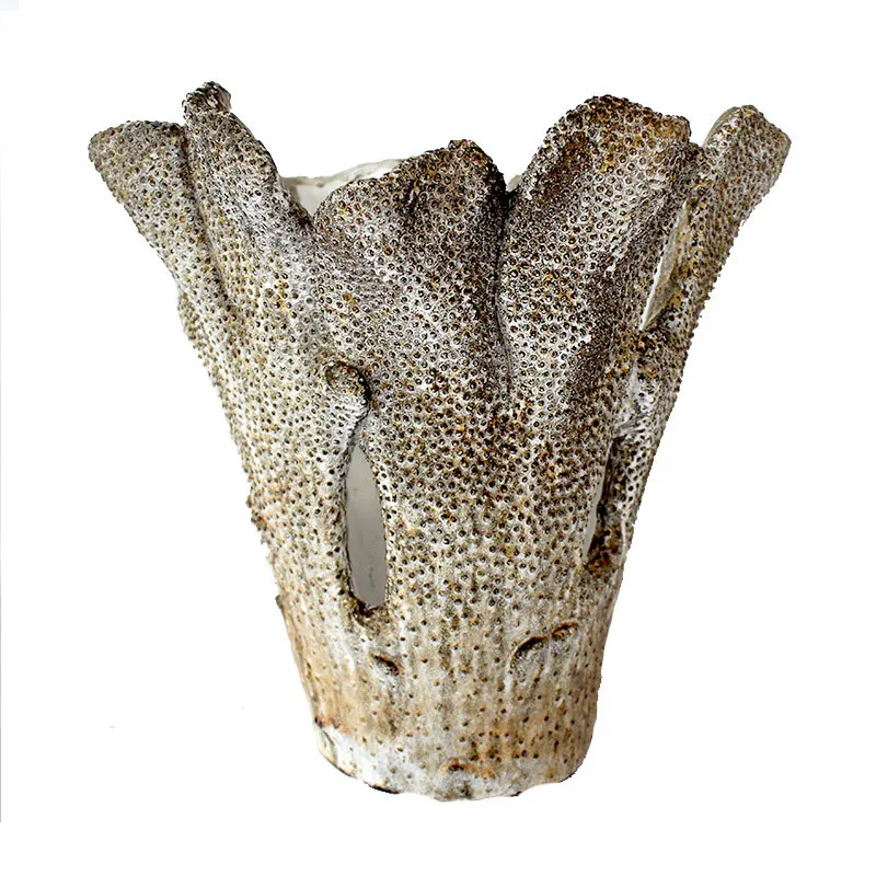 American retro handicrafts ocean shell coral flower pot ornament living room entrance balcony flower pot ornament art