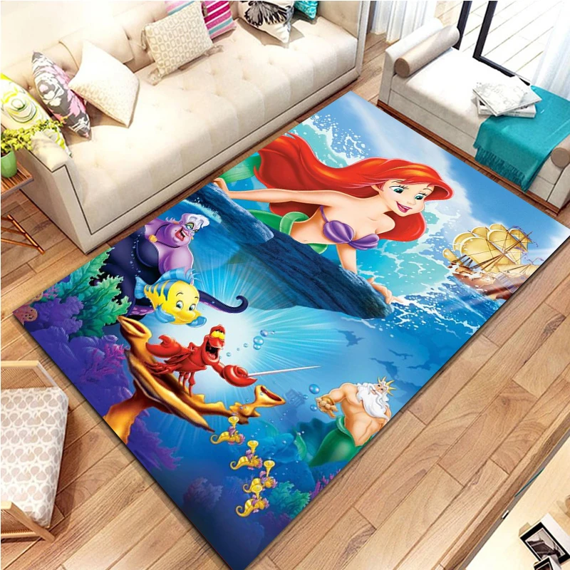 Disney The Little Mermaid 3D tappeti per grandi aree tappeto per la casa soggiorno camera da letto divano zerbino decorazione antiscivolo tappetini