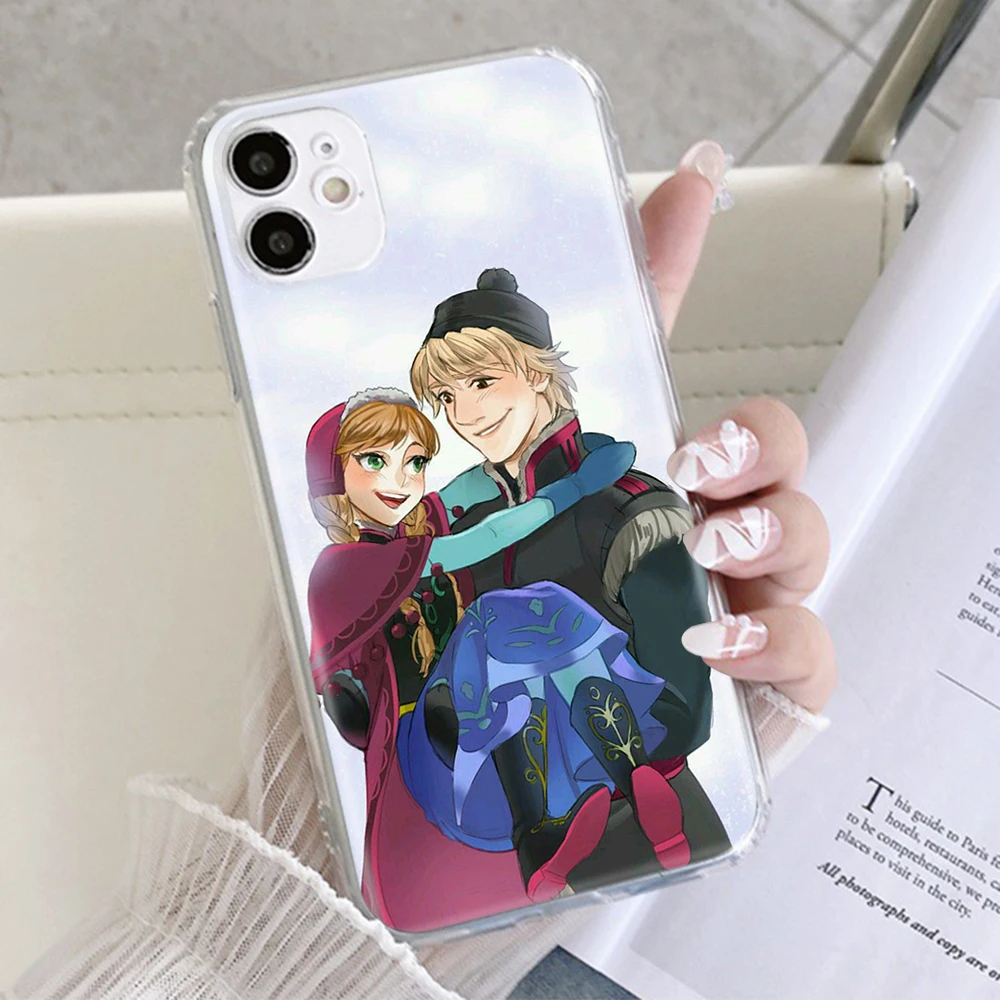 Funda transparente de Frozen para iPhone, 15 Pro, 16, 5, 5S, SE Max