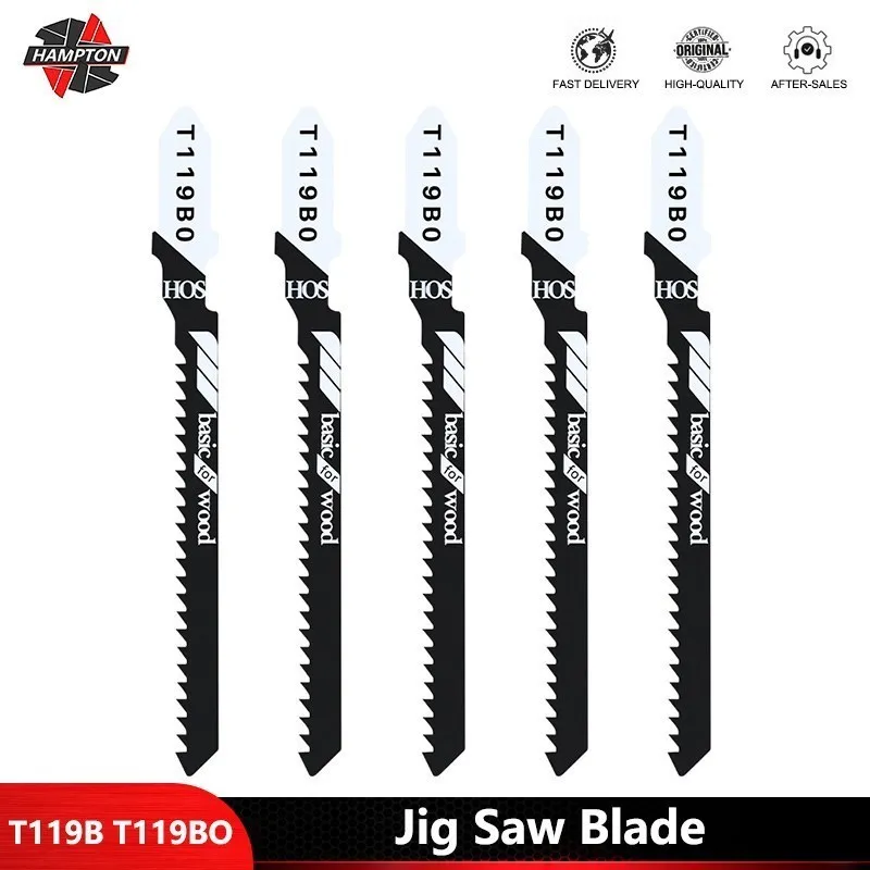 Jig Saw Blades 5/10Pcs T-shank HOS Cutting Blades for Fast Straight Cutting T119B T119BO Saw Blade Wood Cutting Tool 