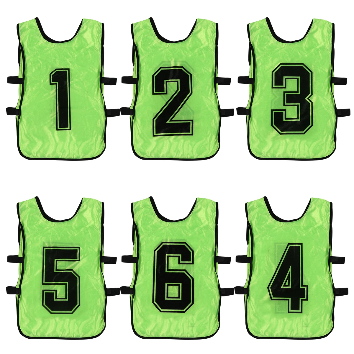 

6Pcs Durable Polyester Vests Open Sided Team Practice Scrimmage Bibs for Children Sports Open Sided Vest Vest Bibs