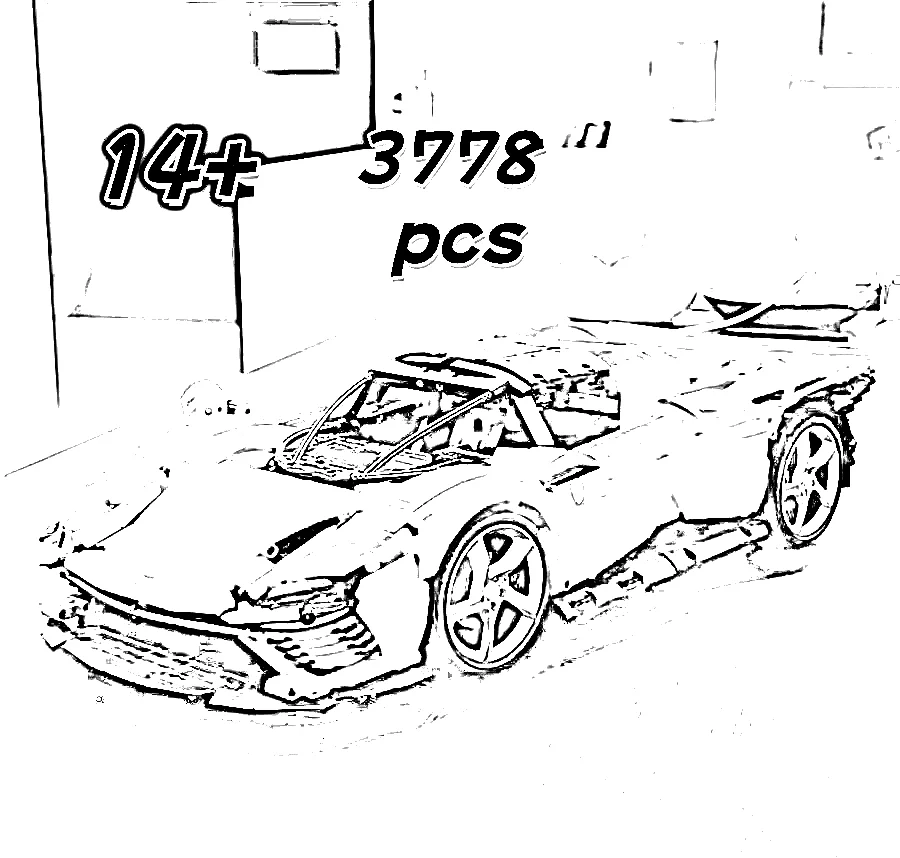 in stock Supercar Building Blocks, 3778 Pieces, 1:8 Scale MOC Assembly Bricks, Collectible Display Model for Boys